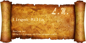 Linges Milla névjegykártya